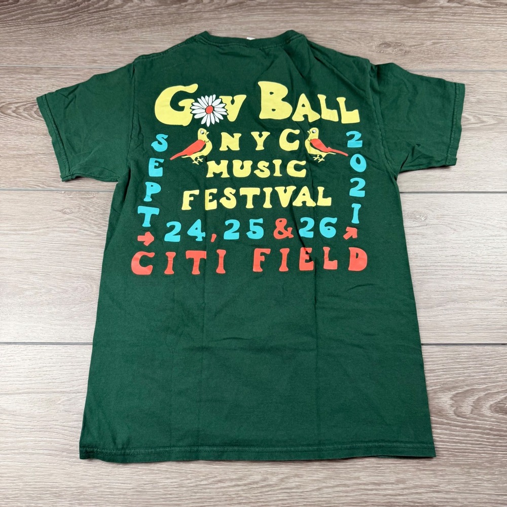 Fruit of the Loom Mens Governors Ball NYC Music Festival 2021 T-Shirt Green S - Picture 5 of 8